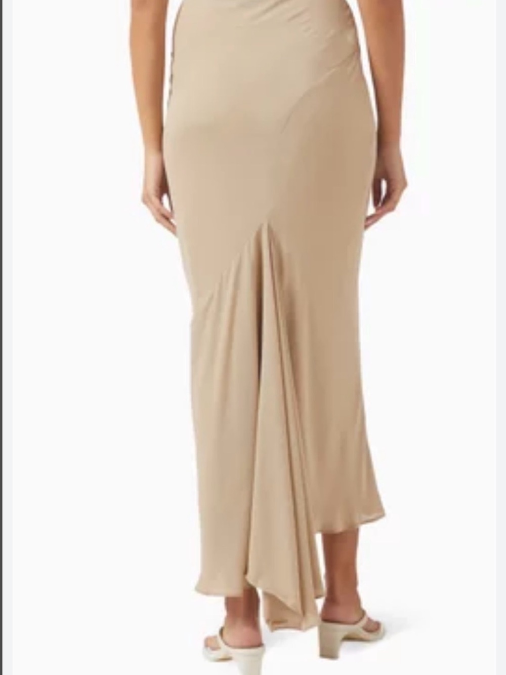 💛 NWT Janique Elegant Tan High-Slit Maxi Skirt